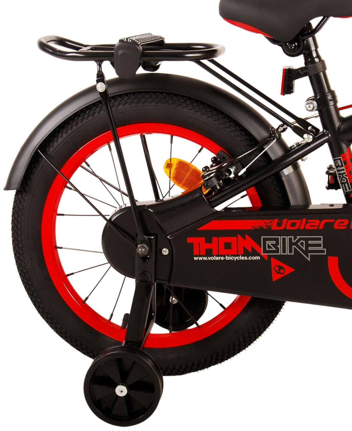 Volare Thombike Bike Children Bike Boys de 16 pulgadas Rojo Negro Dos frenos de manos