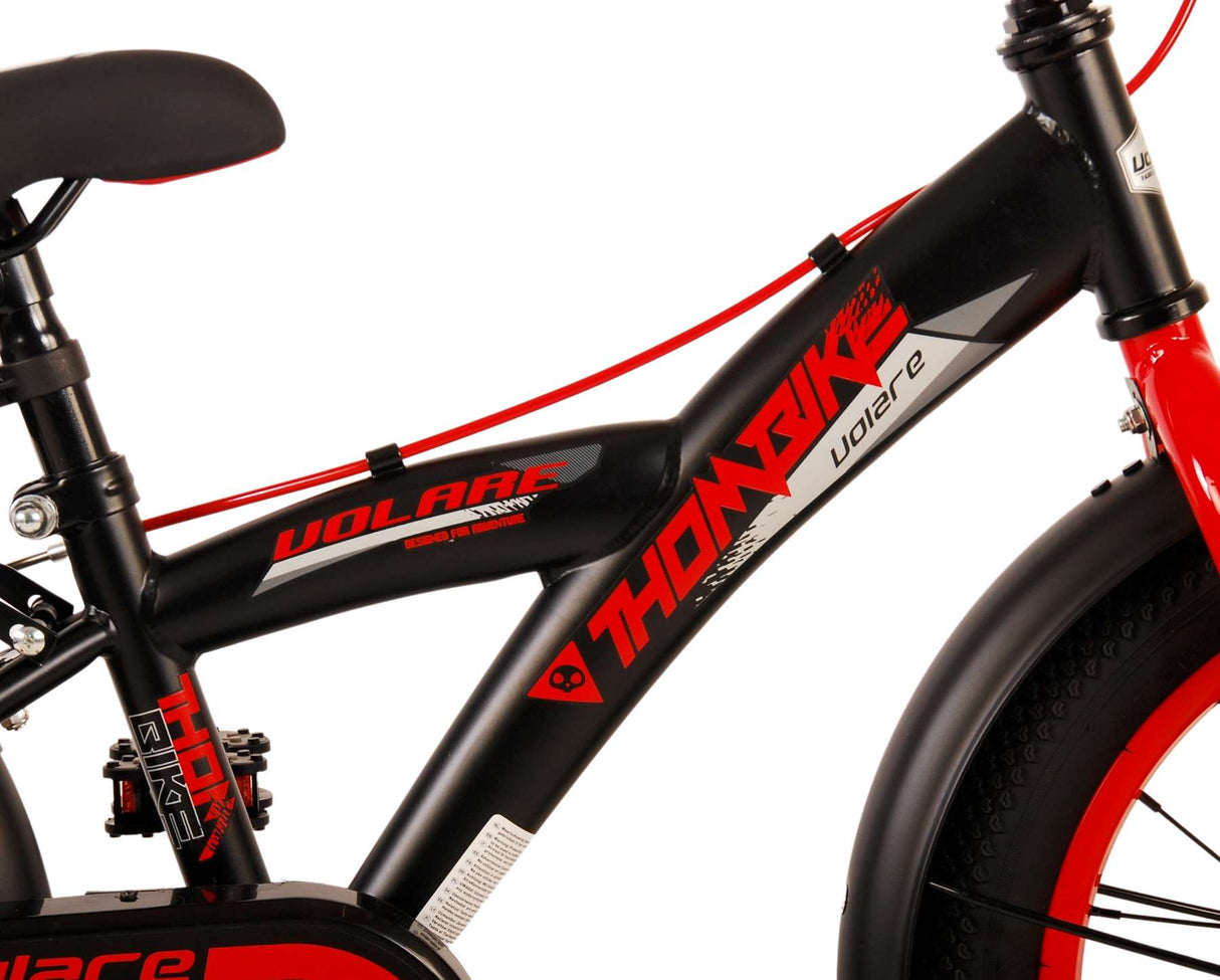 Volare Thombike Bike Children Bike Boys de 16 pulgadas Rojo Negro Dos frenos de manos