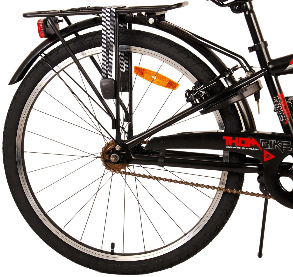 Volare Thombike Kinderfahrrad – Jungen – 24 Zoll – Schwarz Rot – Zwei Handbremsen