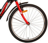 Volare Thombike Kinderfahrrad – Jungen – 24 Zoll – Schwarz Rot – Zwei Handbremsen