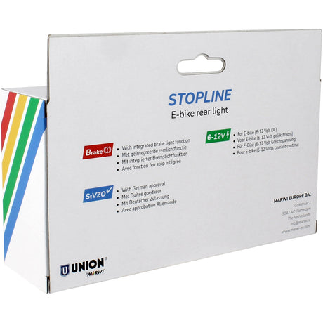 Qibbel union achterlicht e-bike 50-80mm stopline 6-12v remlicht