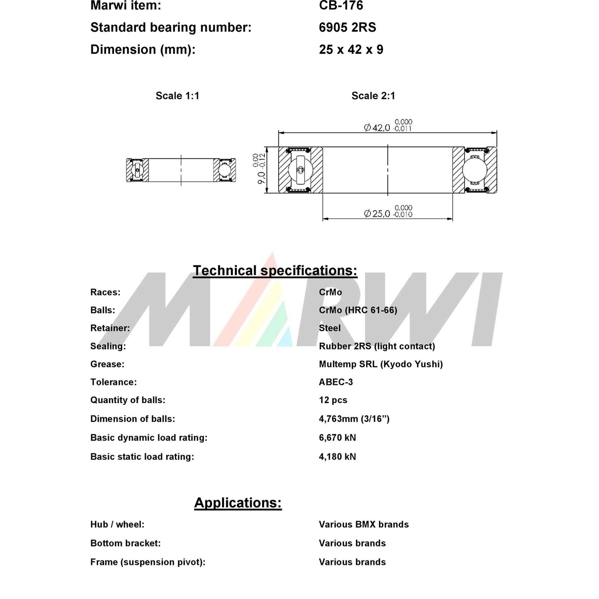 Union Kugellager Kugellager CB-176 25x42x9