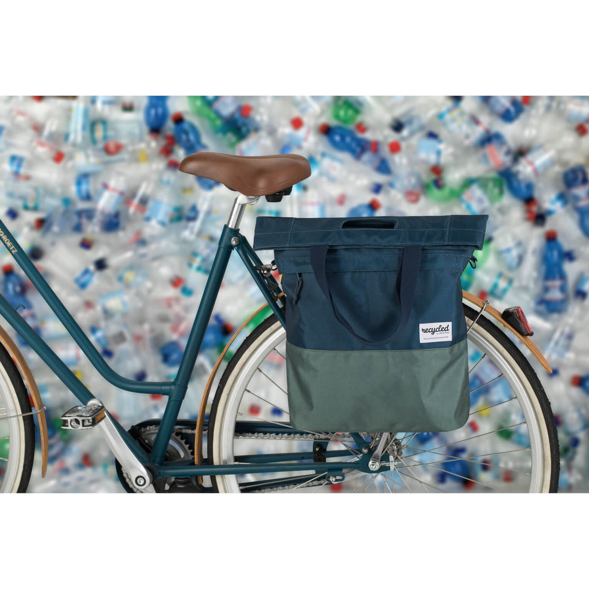 Urban-Proving Urban Proof Bicycle Shopper Blauw-Groen 20L