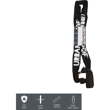 Urbansicheres Kettenschloss 8mm*100 cm schwarz