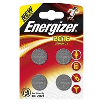 Energizer Lithium 3V -Knopfzellbatterien (CR2016) 4 Teile