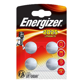 Energizer Lithium 3V button cell batteries (CR2025) 4 pieces