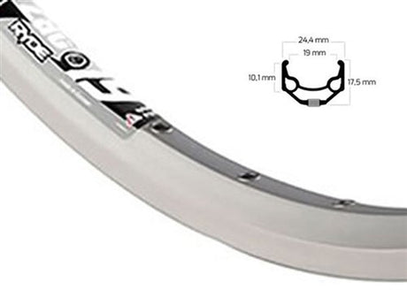 Ryde Velg 26 Zoll 559 ZAC19 Silberschärfte Seite 32 Löcher
