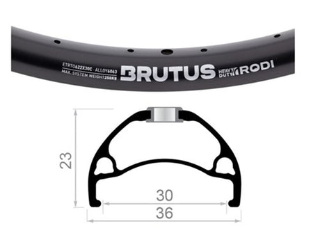 Rodi velg 28 inch 622 brutus 30 zwart 13 extra sterk