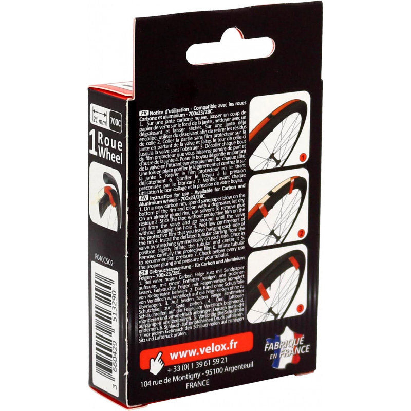 Velox Rim Tape Double -Sided Jantex Tube 21mm til 1 hjul