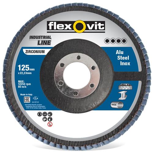 Flexovit Flachfächerscheibe 125x22 R842 P120 konisch | 10 Stück