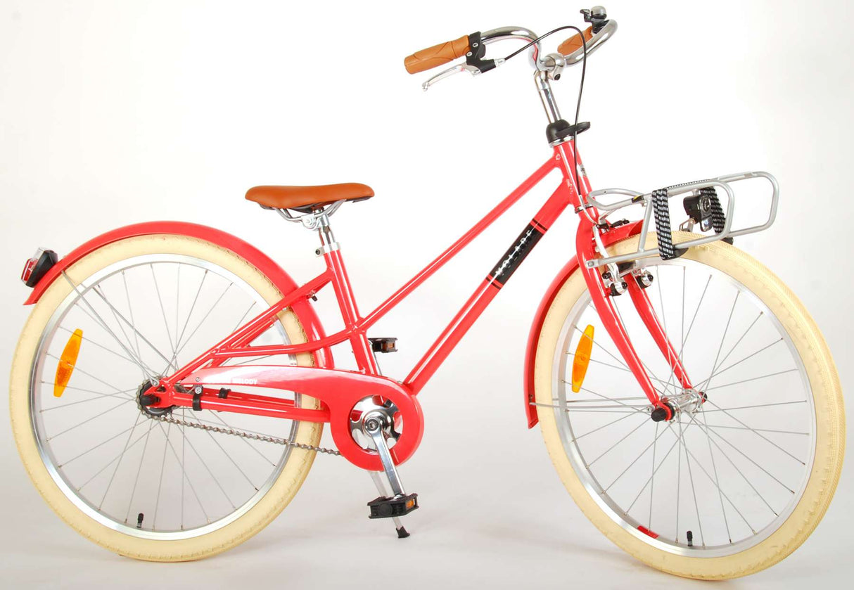 Volare Melody Children's Bike Girls 24 Inch Coral Red Prime Collection