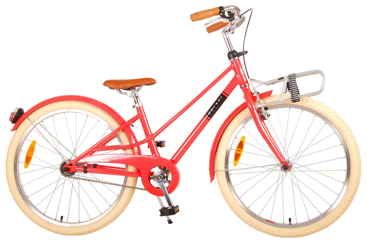 Volare Melody Children's Bike Girls 24 Inch Coral Red Prime Collection