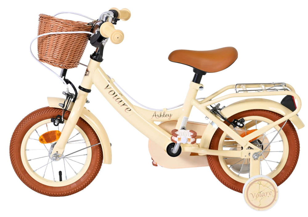 Volare Ashley Kinderfahrrad – Mädchen – 12 Zoll – Creme – zwei Handbremsen