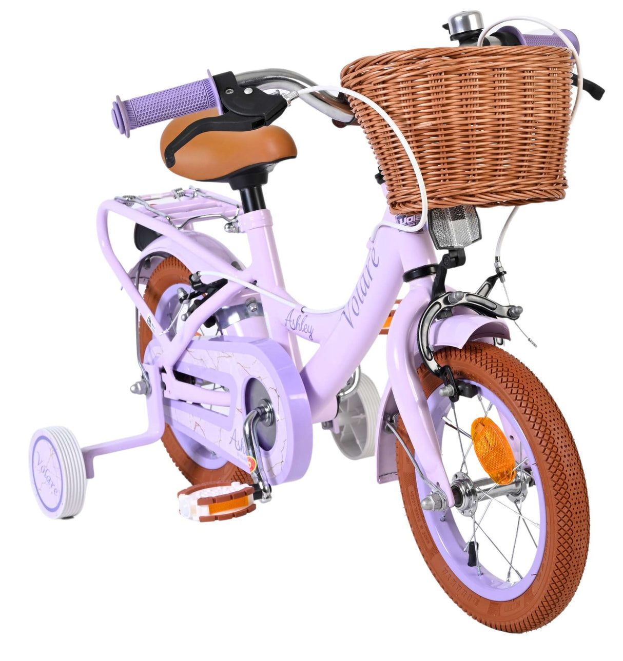 Volare Ashley Kinderfahrrad – Mädchen – 12 Zoll – Flieder – zwei Handbremsen