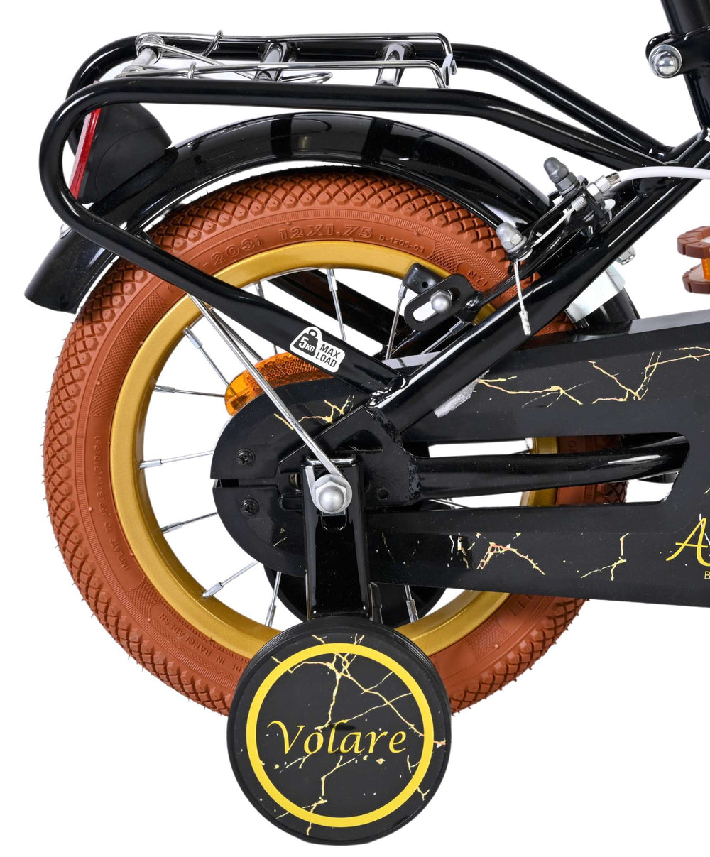 Volare Ashley Kinderfahrrad – Mädchen – 12 Zoll – Schwarz – zwei Handbremsen