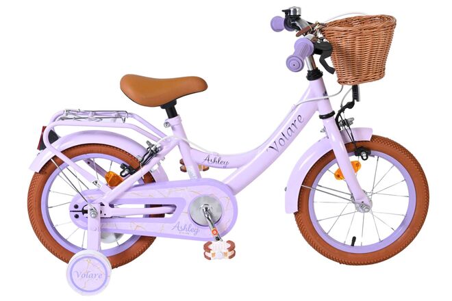 Volare Ashley Kinderfahrrad – Mädchen – 14 Zoll – Flieder – zwei Handbremsen