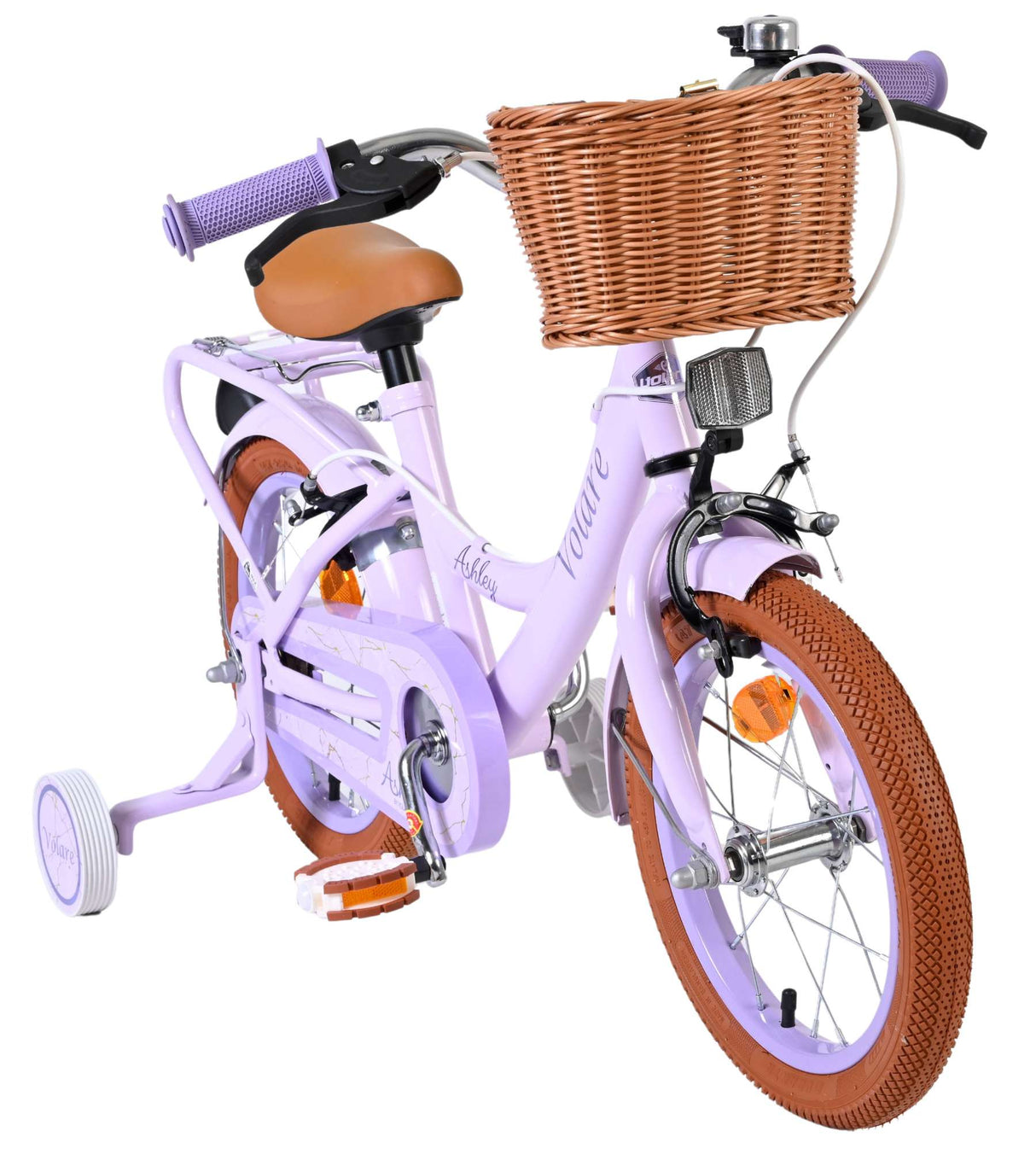 Volare Ashley Kinderfahrrad – Mädchen – 14 Zoll – Flieder – zwei Handbremsen