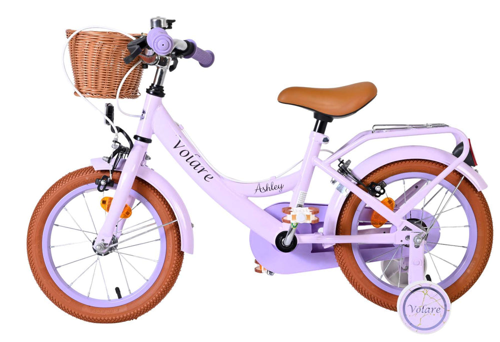 Volare Ashley Kinderfahrrad – Mädchen – 14 Zoll – Flieder – zwei Handbremsen
