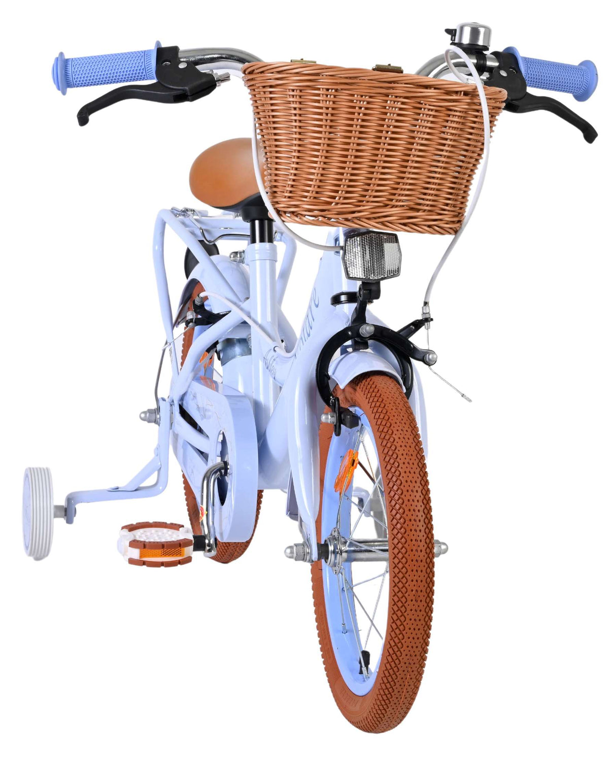 Volare Ashley Kinderfahrrad – Mädchen – 14 Zoll – Pastellblau – zwei Handbremsen