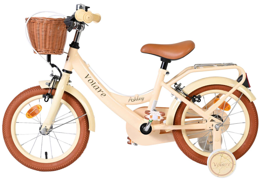 Volare Ashley Kinderfahrrad – Mädchen – 14 Zoll – Creme – zwei Handbremsen