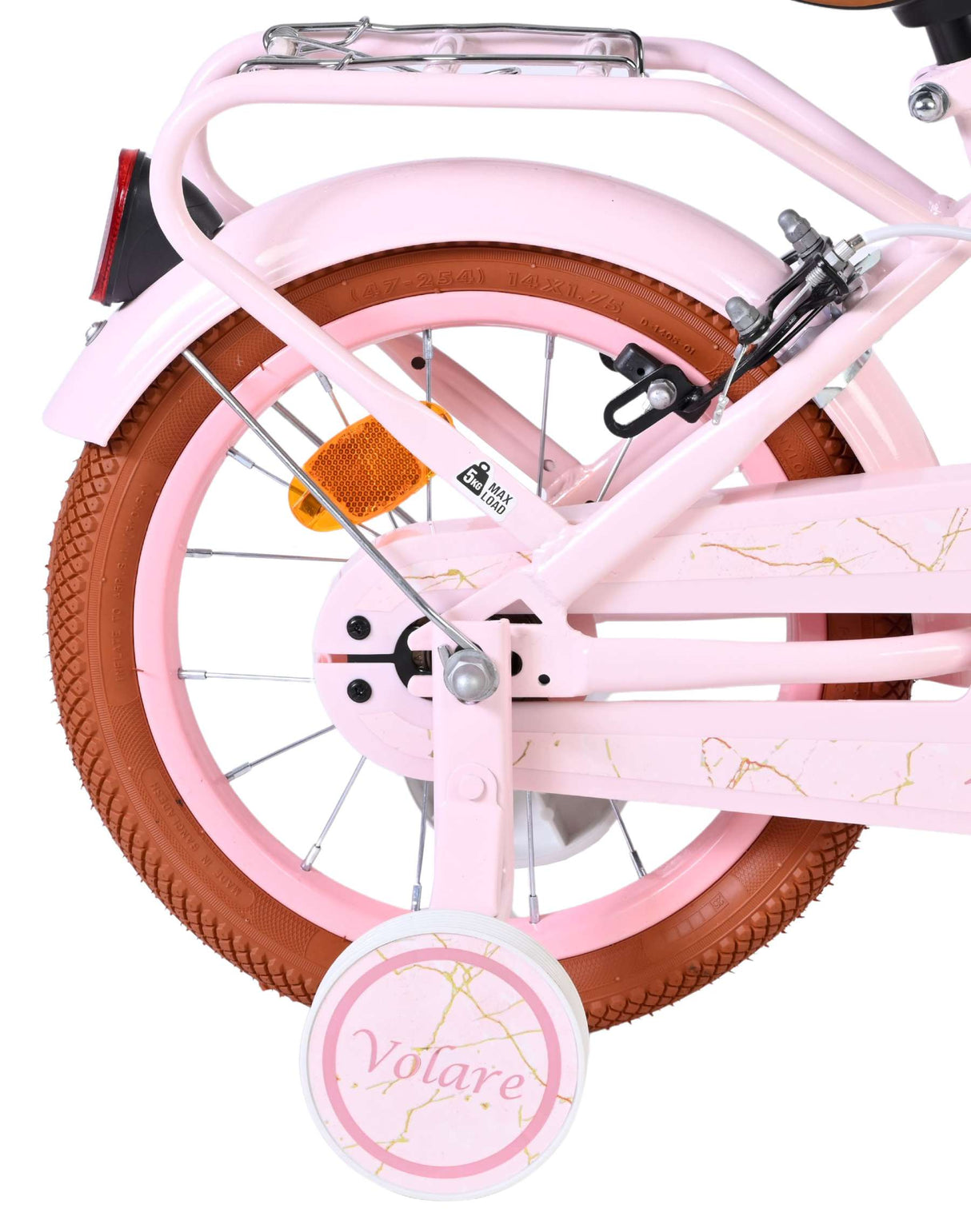 Volare Ashley Kinderfahrrad – Mädchen – 14 Zoll – Pink – zwei Handbremsen
