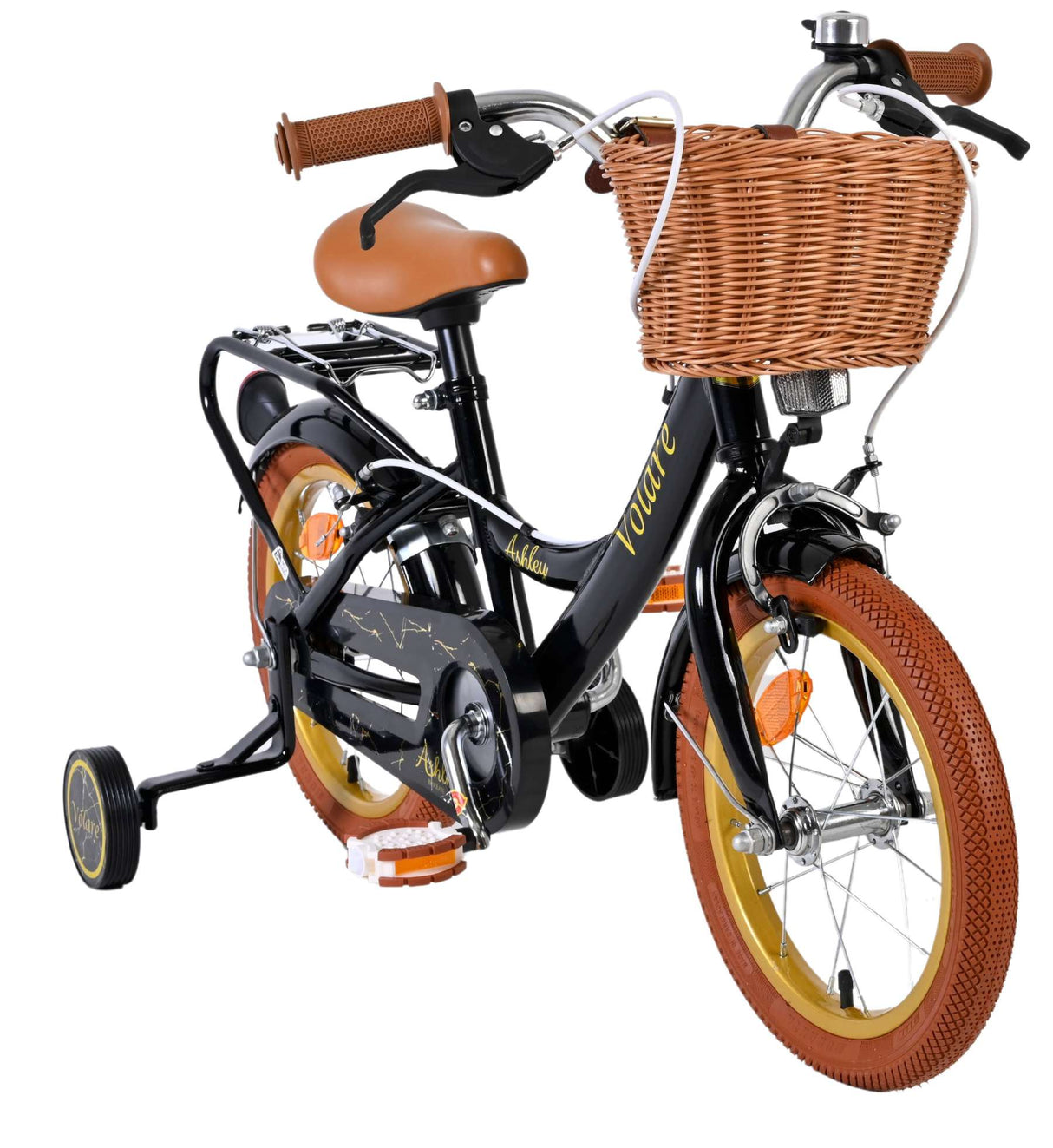 Volare Ashley Kinderfahrrad – Mädchen – 14 Zoll – Schwarz – zwei Handbremsen