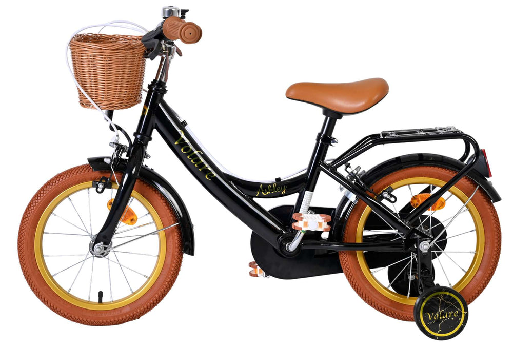 Volare Ashley Kinderfahrrad – Mädchen – 14 Zoll – Schwarz – zwei Handbremsen