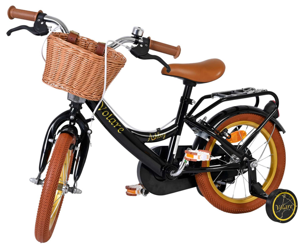 Volare Ashley Kinderfahrrad – Mädchen – 14 Zoll – Schwarz – zwei Handbremsen