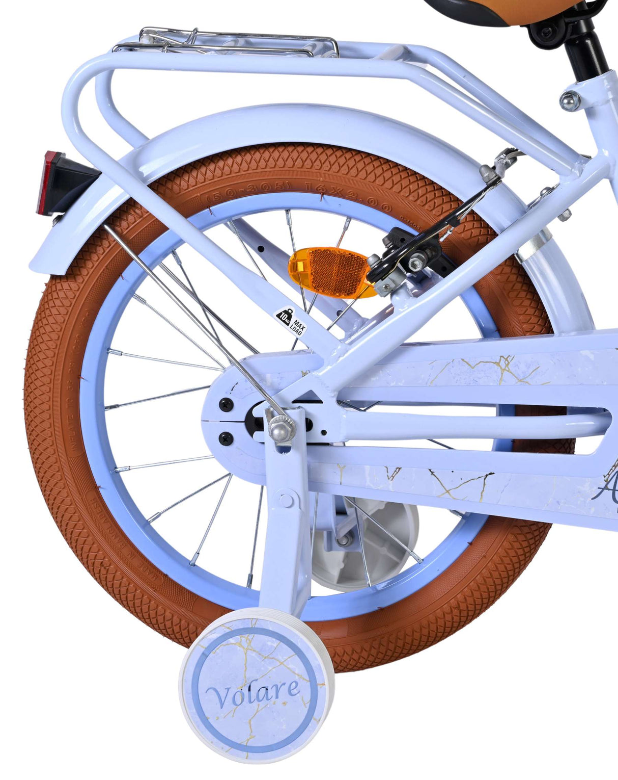 Volare Ashley Kinderfahrrad – Mädchen – 16 Zoll – Pastellblau – zwei Handbremsen