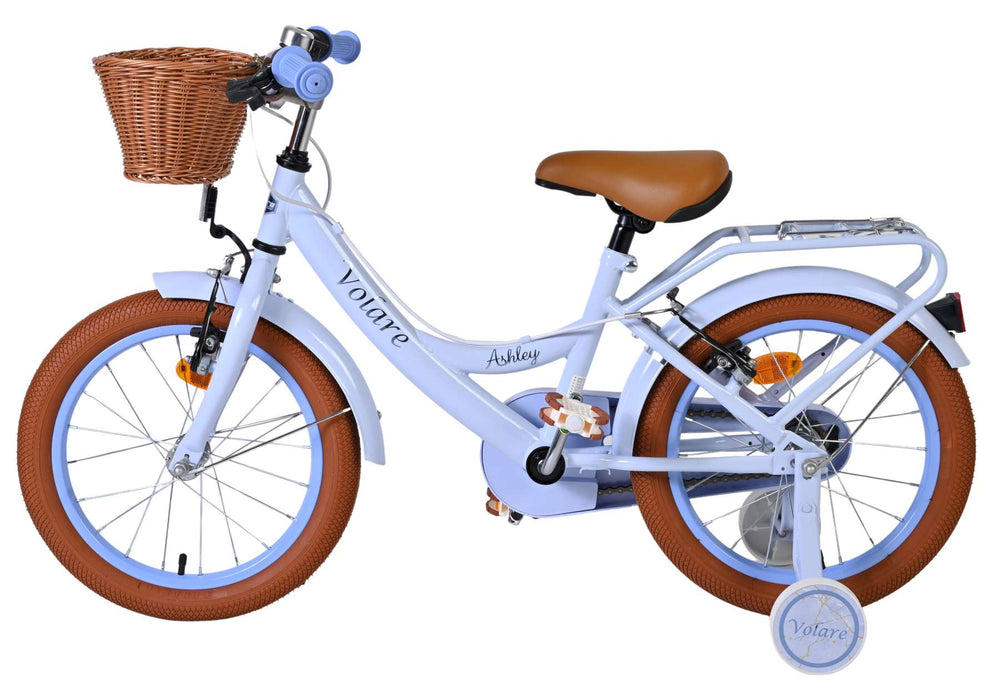 Volare Ashley Kinderfahrrad – Mädchen – 16 Zoll – Pastellblau – zwei Handbremsen