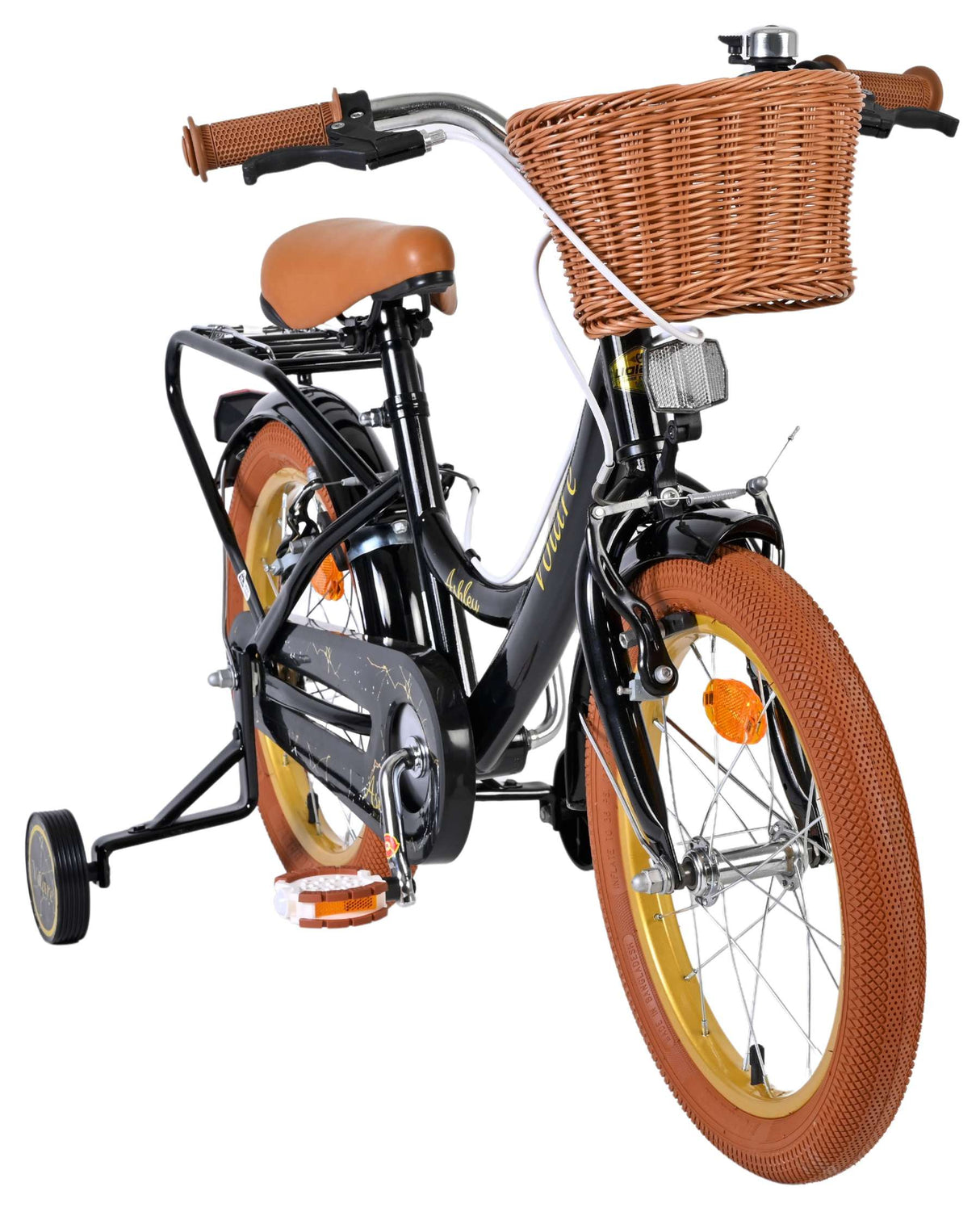 Volare Ashley Kinderfahrrad – Mädchen – 16 Zoll – Schwarz – zwei Handbremsen
