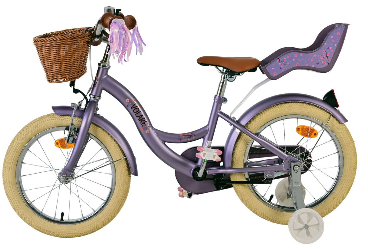 Volare Blossom Kinderfahrrad – Mädchen – 16 Zoll – Lila