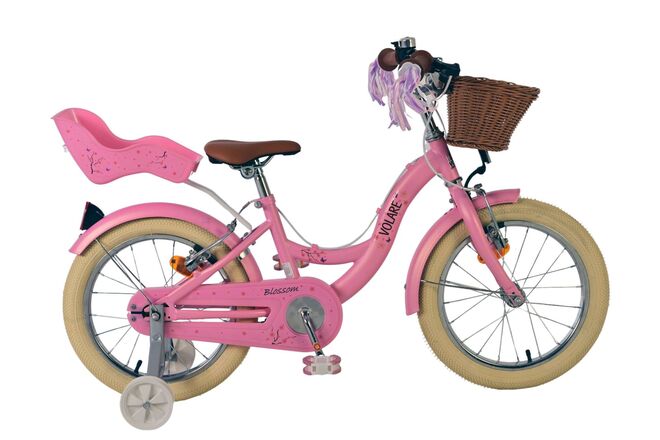 Volare Blossom Kinderfahrrad – Mädchen – 16 Zoll – Pink – zwei Handbremsen