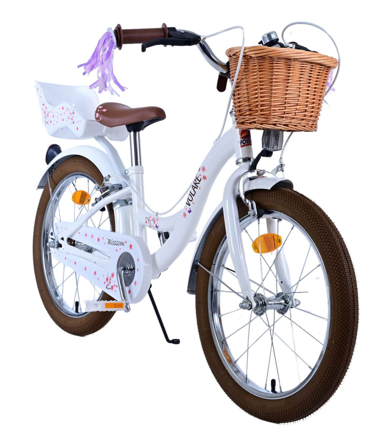 Volare Blossom Children's Bicycle Girls 18 Inch White Two Hand Brakes