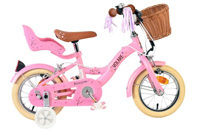 Volare Blossom Kinderfahrrad – Mädchen – 12 Zoll – Pink – zwei Handbremsen