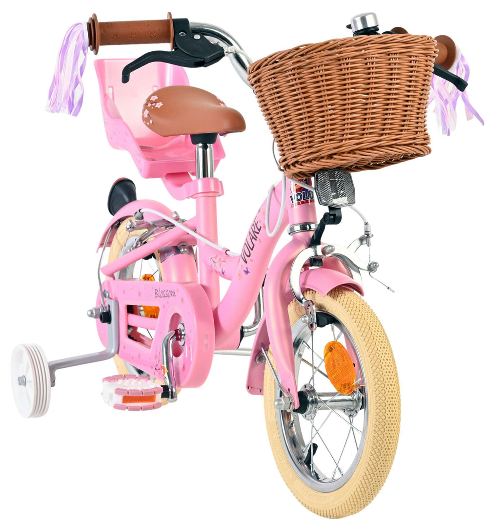 Volare Blossom Kinderfahrrad – Mädchen – 12 Zoll – Pink – zwei Handbremsen