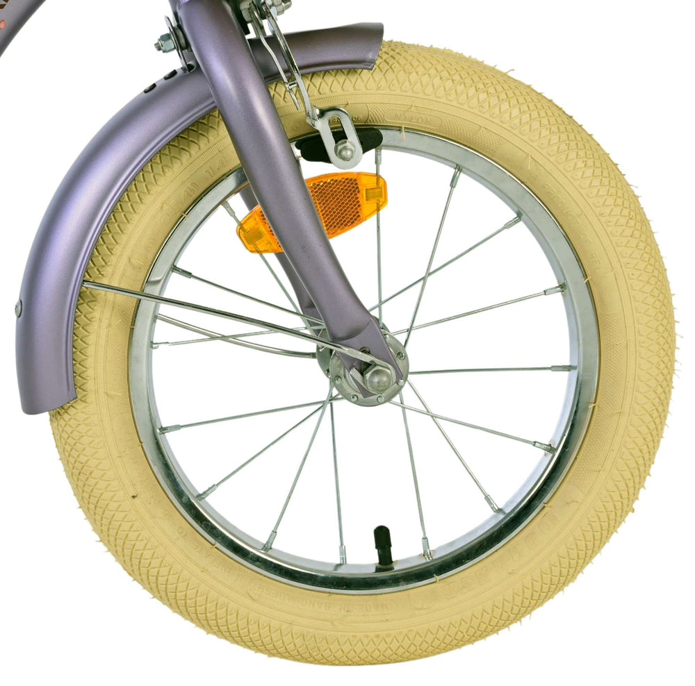 Volare Blossom Kinderfahrrad – Mädchen – 14 Zoll – Lila – zwei Handbremsen