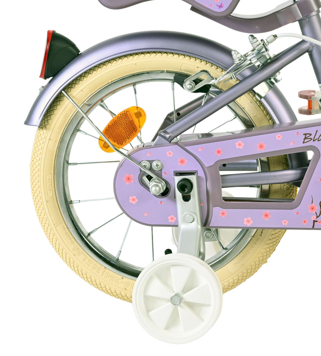 Volare Blossom Kinderfahrrad – Mädchen – 14 Zoll – Lila – zwei Handbremsen