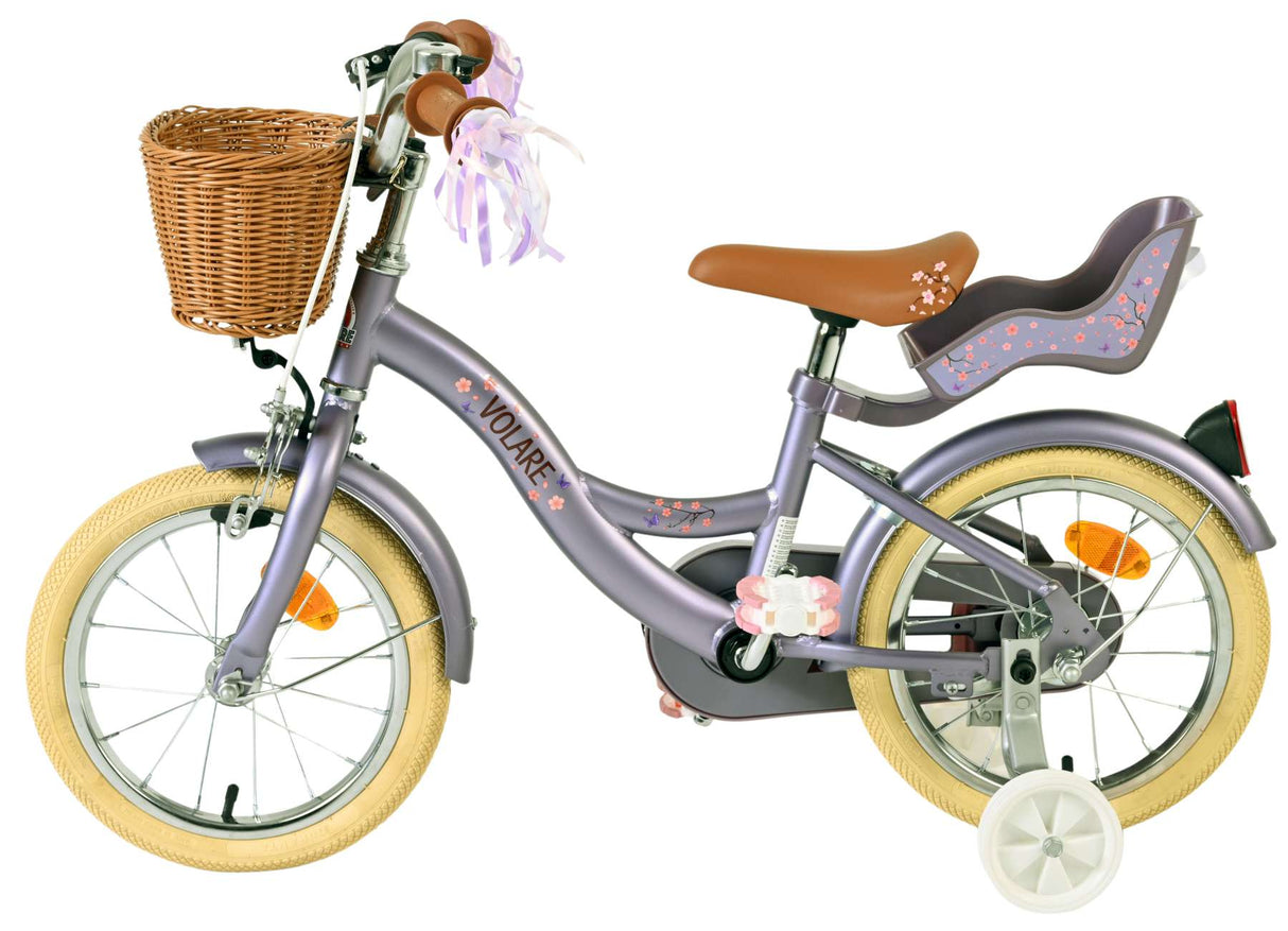Volare Blossom Kinderfahrrad – Mädchen – 14 Zoll – Lila