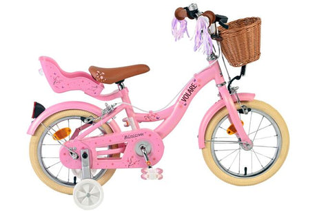 Volare Blossom Kinderfahrrad – Mädchen – 14 Zoll – Pink – zwei Handbremsen