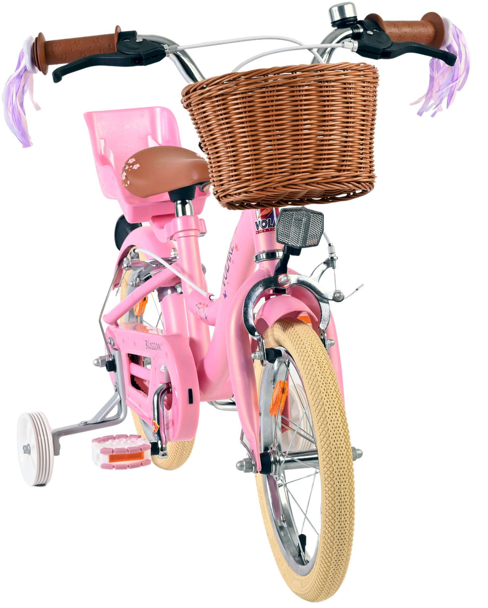 Volare Blossom Kinderfahrrad – Mädchen – 14 Zoll – Pink – zwei Handbremsen