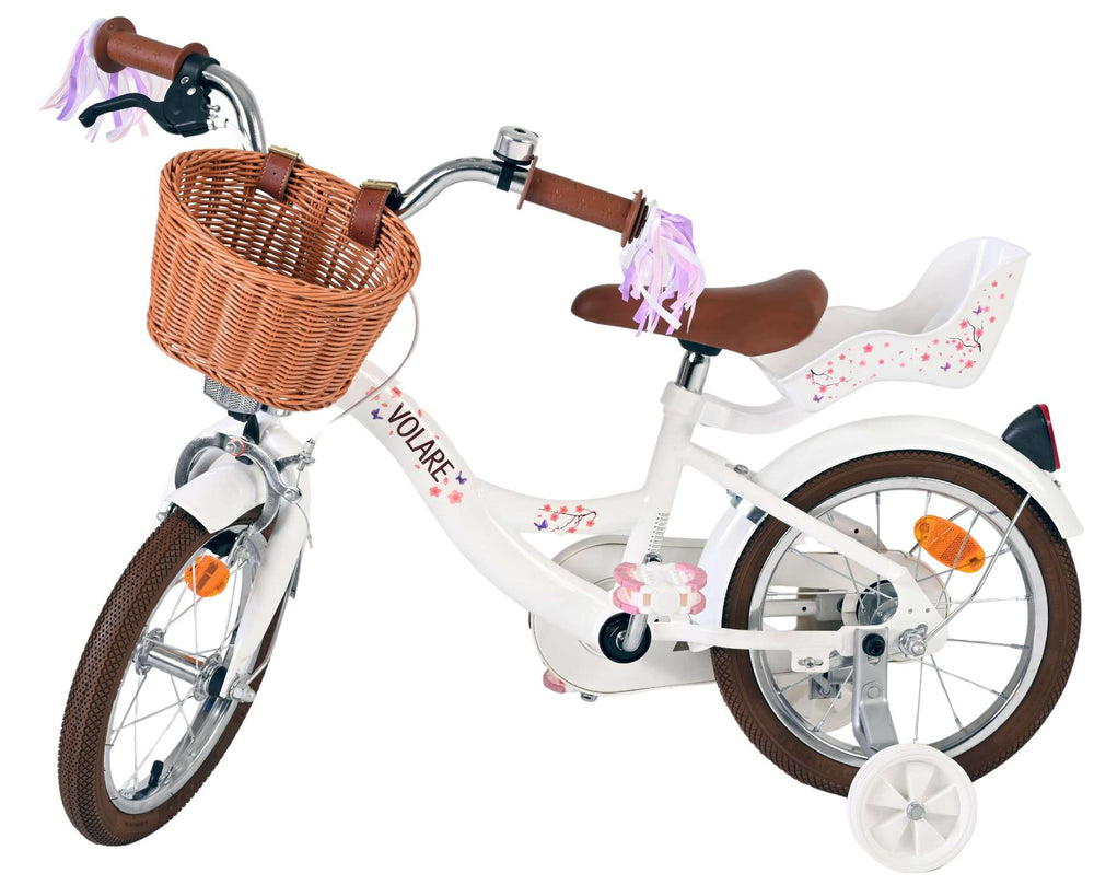Volare Blossom Kinderfahrrad - Mädchen - 14 Zoll - Weiß