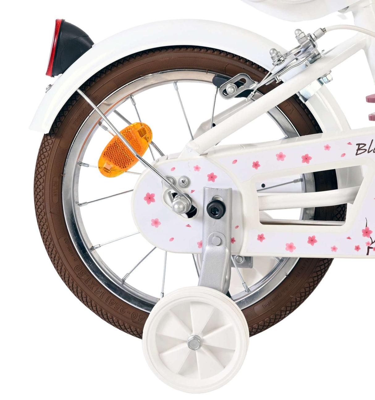 Volare Blossom Kinderfahrrad – Mädchen – 14 Zoll – weiß – zwei Handbremsen