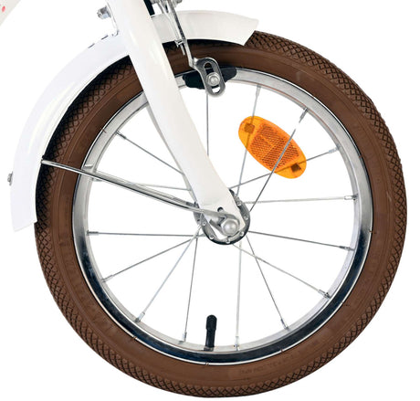 Volare Blossom Kinderfahrrad – Mädchen – 14 Zoll – weiß – zwei Handbremsen
