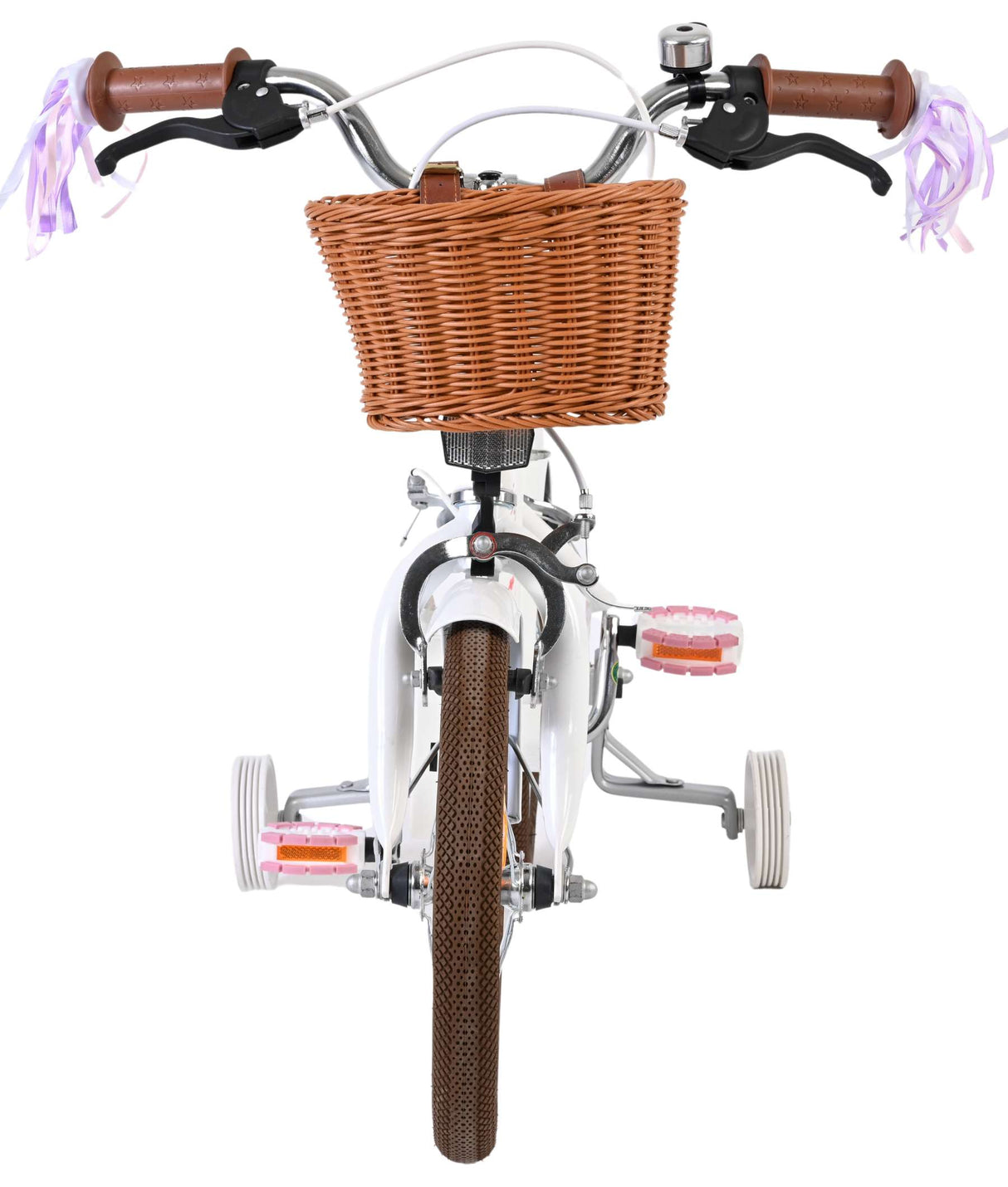 Volare Blossom Kinderfahrrad – Mädchen – 14 Zoll – weiß – zwei Handbremsen