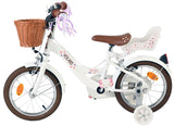 Volare Blossom Kinderfahrrad – Mädchen – 14 Zoll – weiß – zwei Handbremsen