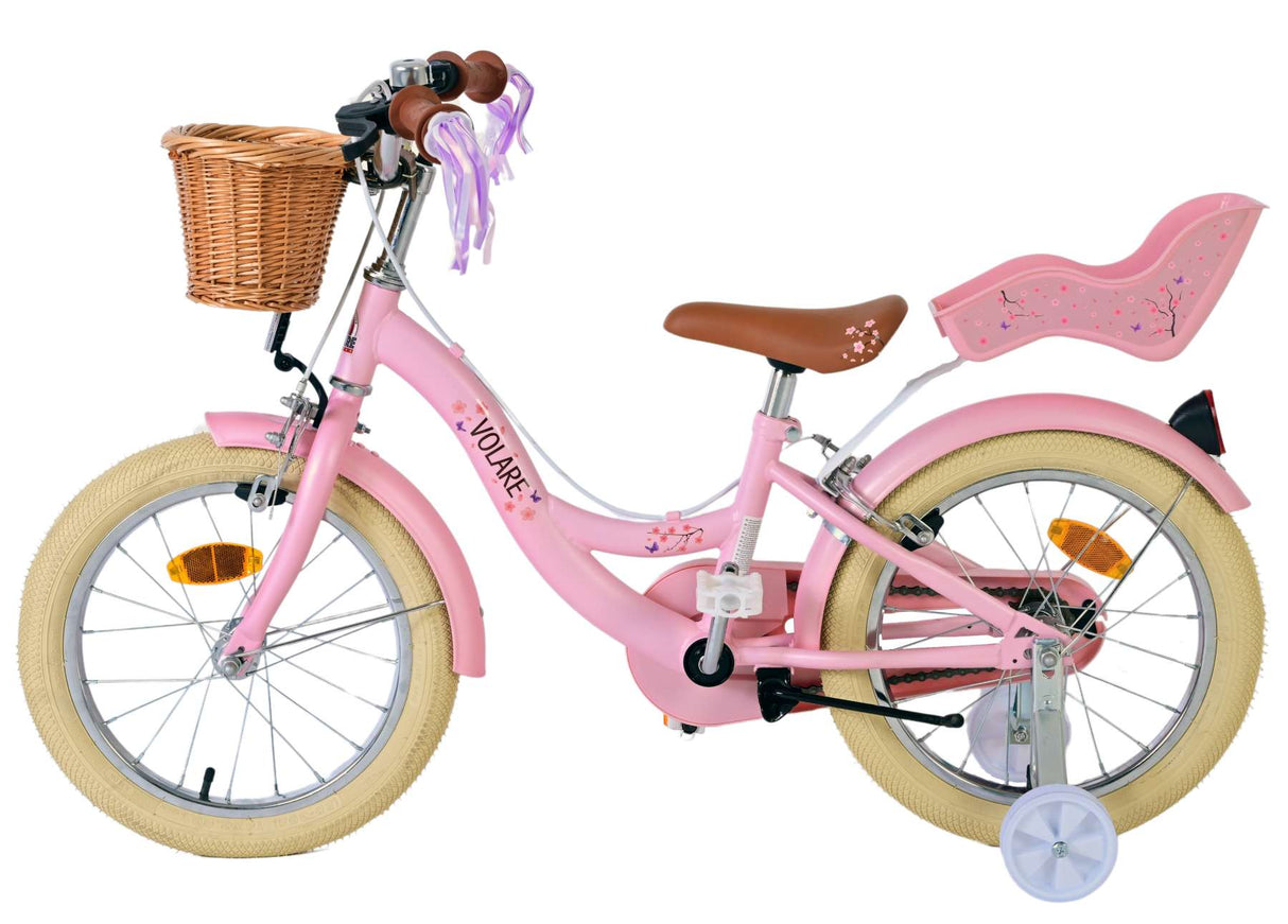 Volare blossom kinderfiets - meisjes - 16 inch - roze - twee handremmen