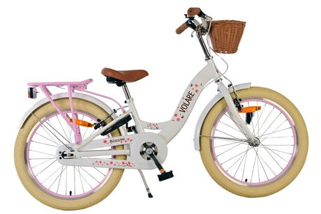 Volare Blossom Kinderfahrrad – Mädchen – 20 Zoll – weiß – zwei Handbremsen
