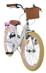 Volare Blossom Kinderfahrrad – Mädchen – 20 Zoll – weiß – zwei Handbremsen