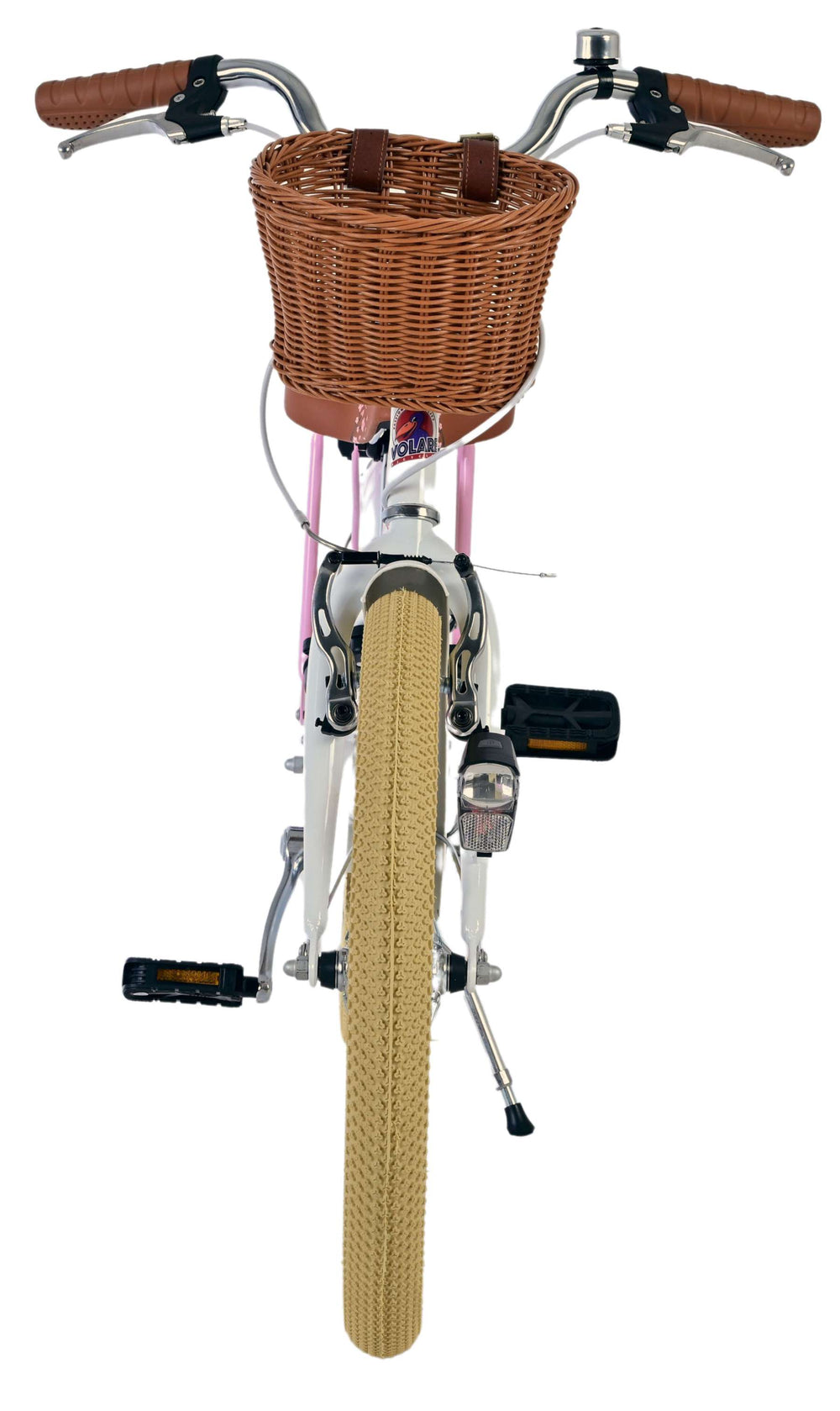 Volare Blossom Kinderfahrrad – Mädchen – 20 Zoll – weiß – zwei Handbremsen